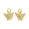 Brass Micro Pave Clear Cubic Zirconia Charms KK-E068-VF056-2