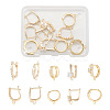 5 Pair 5 Style Brass Micro Pave Clear Cubic Zirconia Hoop Earring Findings KK-TA0001-17-1