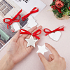 SUPERFINDINGS 8 Sets 8 Styles Christmas Theme Sublimation Blank Alloy Pendant Decorations DIY-FH0005-64-3