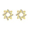 925 Sterling Silver Micro Pave Cubic Zirconia Stud Earrings for Women EJEW-P231-81G-1