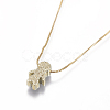 Brass Pendant Necklaces NJEW-I105-07G-2