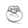 Non-Tarnish 201 Stainless Steel Heart with Word Love Finger Ring RJEW-J051-38P-3