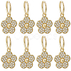 Beebeecraft 8Pcs Brass Micro Pave Clear Cubic Zirconia Charms ZIRC-BBC0002-33-1