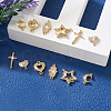 12Pcs 6 Styles Brass Micro Pave Clear Cubic Zirconia Connector Charms KK-TA0001-14-6