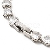 Clear Cubic Zirconia Heart Link Chain Necklace NJEW-E074-06P-4