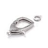 Brass Micro Pave Cubic Zirconia Lobster Claw Clasps ZIRC-F110-02D-P-2