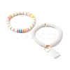 Handmade Polymer Clay Beads Stretch Bracelets Sets BJEW-JB06427-03-1