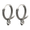 Antique Silver 316 Surgical Stainless Steel Hoop Earrings EJEW-D096-03C-AS-1