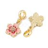 Rack Plating Alloy Light Rose Rhinestone European Dangle Charms FIND-C055-25G-2