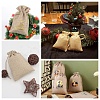 Beebeecraft 4 Styles Flower Print Burlap Packing Pouches ABAG-BBC0001-03A-7