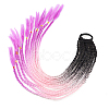 High Temperature Fiber Colored Braids Hair Piece Ponytail Dreadlocks Hair Ornaments OHAR-PW0003-203-25-1