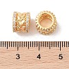 Brass Micro Pave Clear Cubic Zirconia European Beads KK-B100-047G-3