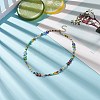 Natural Pearl & Millefiori & Seed Glass Beaded Necklace for Women NJEW-JN04160-2