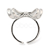 Bowknot Brass Cuff Rings RJEW-L113-015P-02-3