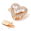 Brass Micro Pave Clear Cubic Zirconia Glass Box Clasps KK-S388-13G-01-2