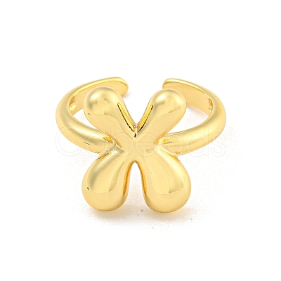 Brass Letter Open Cuff Rings for Women RJEW-G313-01X-G-1