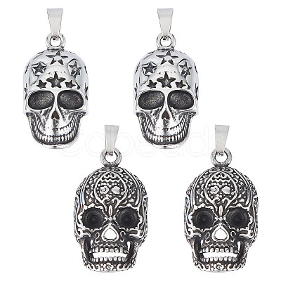 Unicraftale 4Pcs 2 Styles Titanium Steel Pendants STAS-UN0054-69-1