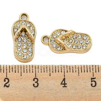 UV Plating Alloy Rhinestone Pendants ALRI-C009-05G-1