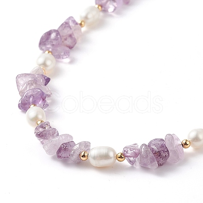 4Pcs 4 Style Natural Mixed Gemstone Chips & Pearl Beaded Necklaces Set for Women NJEW-JN04008-1