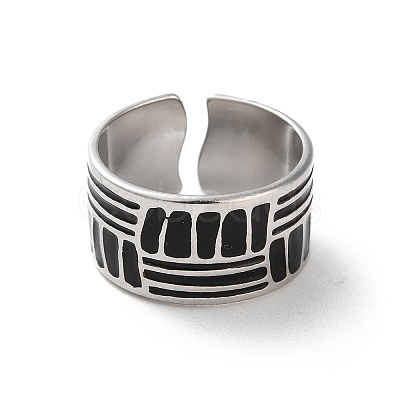 304 Stainless Steel Enamel Cuff Rings for Men RJEW-M171-35P-1