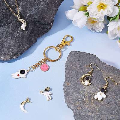 6Pcs 6 Style Eco-friendly Brass Enamel Pendants KK-SZ0005-60-1