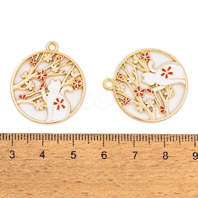 Rack Plating Alloy Enamel Pendants FIND-A040-07A-01G-1