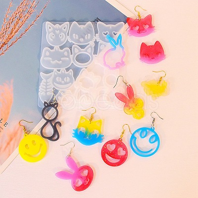 Cat Shape DIY Pendant Silicone Molds DIY-G101-01A-1