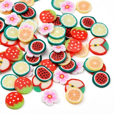 1800Pcs 6 Style Fruit Theme Handmade Polymer Clay Nail Art Decoration CLAY-YW0001-23-1