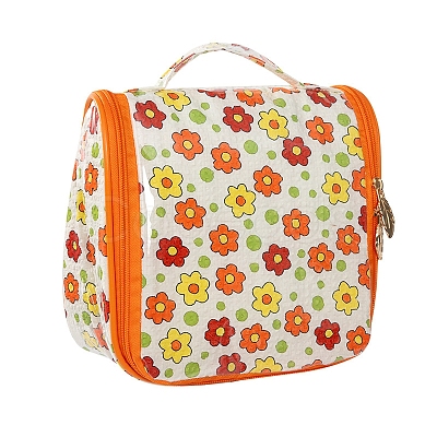 Flower Pattern Polyester Waterpoof Makeup Storage Bag PW-WG0C175-02-1