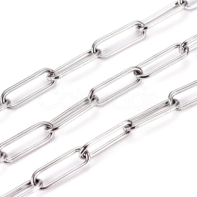 Tarnish Resistant 304 Stainless Steel Paperclip Chains CHS-L022-02P-1