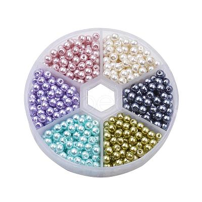 Glass Pearl Bead Sets HY-JP0003-03-1