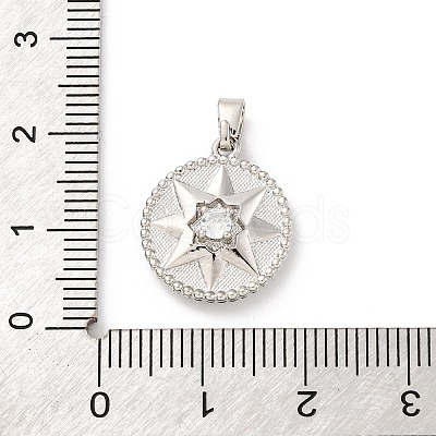 Brass Micro Pave Cubic Zirconia Pendants KK-U033-05P-1