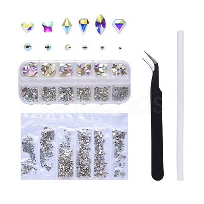 Flat Back Glass Rhinestone Cabochons MRMJ-R066-09E-1