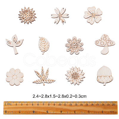 100Pcs Unfinished Wood Piece Decorations WOOD-CJ0001-54-1