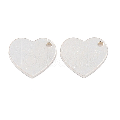 925 Sterling Silver Blank Heart Charms STER-F057-04S-1