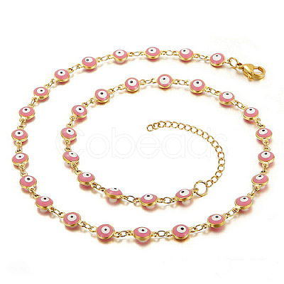 Enamel Evil Eye Link Chain Necklace PO5929-4-1