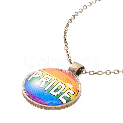 Rainbow Pride Necklace NJEW-F290-01F-1