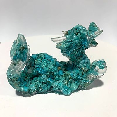 Synthetic Turquoise Dragon Display Decorations WG87302-03-1