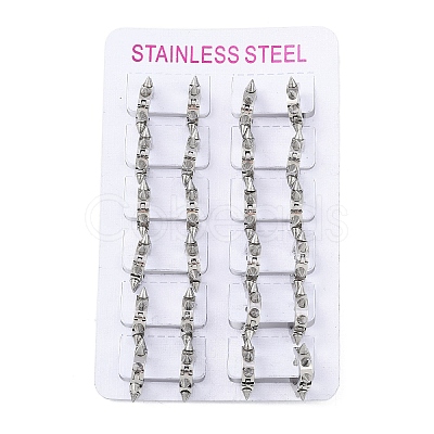 Non-Tarnish Polishing 304 Stainless Steel Spike Rivet Hoop Earrings for Women EJEW-M001-05P-1