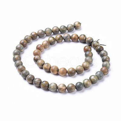 Natural Sandalwood Beads Strands X-WOOD-F008-02-D-1