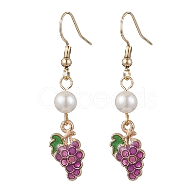 Shell Pearl Dangle Earrings EJEW-JE05701-1