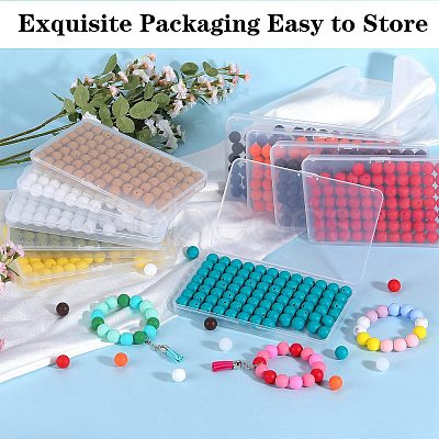 80Pcs Round Silicone Focal Beads SIL-SZ0001-24-09-1