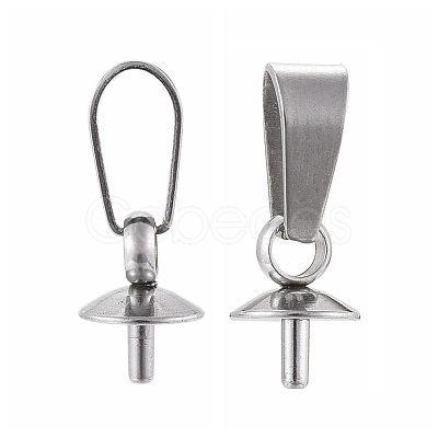 Tarnish Resistant 304 Stainless Steel Peg Bails Pendants X-STAS-E031-2-1