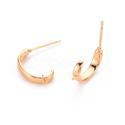 Brass Earring Findings X-KK-T062-208G-NF-1