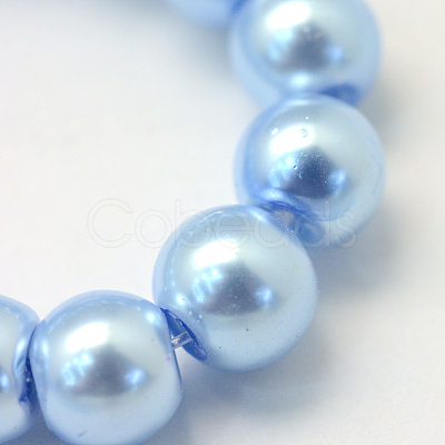 Baking Painted Pearlized Glass Pearl Round Bead Strands HY-Q003-10mm-24-1