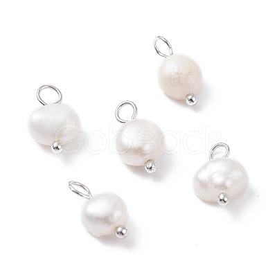 Natural Cultured Freshwater Pearl Charms X-PALLOY-JF01099-03-1