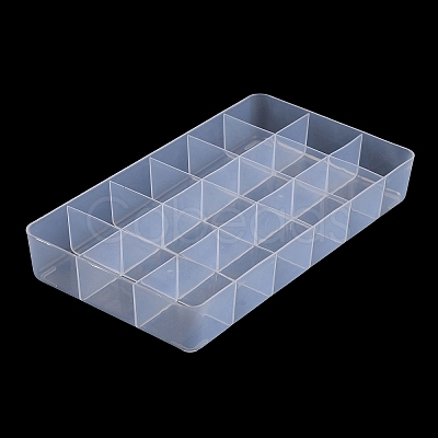 18 Grids Transparent Plastic Jewelry Trays CON-K002-02B-1