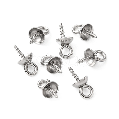 Tarnish Resistant 304 Stainless Steel Screw Eye Pin Peg Bails STAS-K146-002-5mm-1