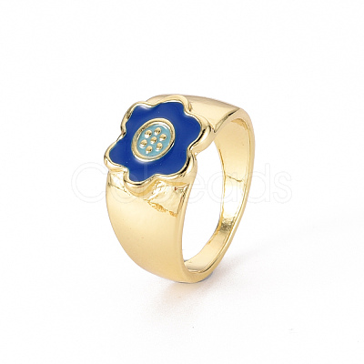 Alloy Enamel Wide Band Rings RJEW-N034-008-RS-1