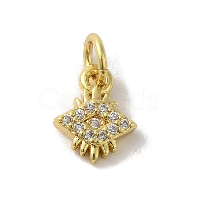 Brass Micro Pave Cubic Zirconia Charms KK-M283-19D-01-1